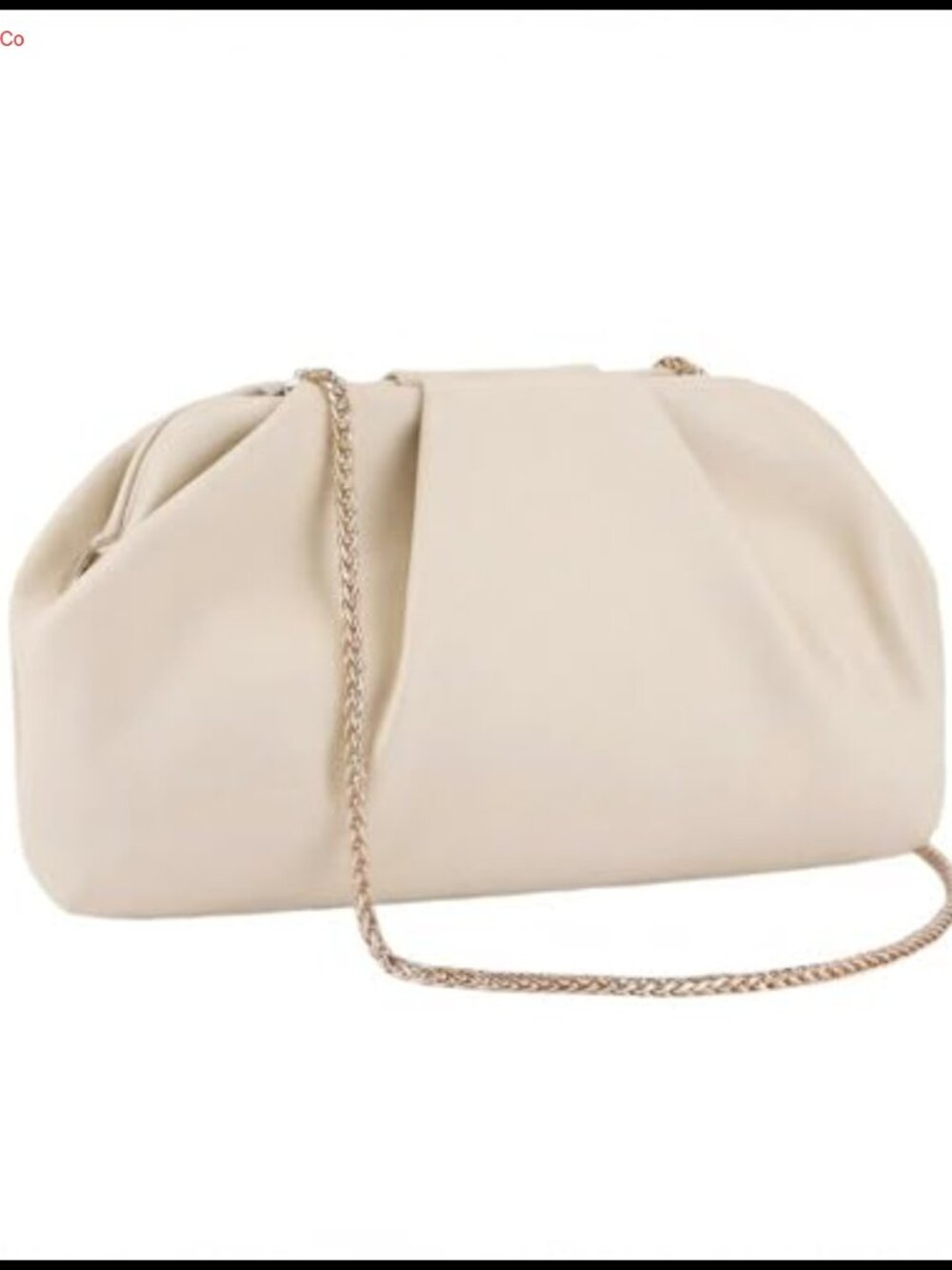 Vegan Leather Pleated Evening Clutch Purse with Chain